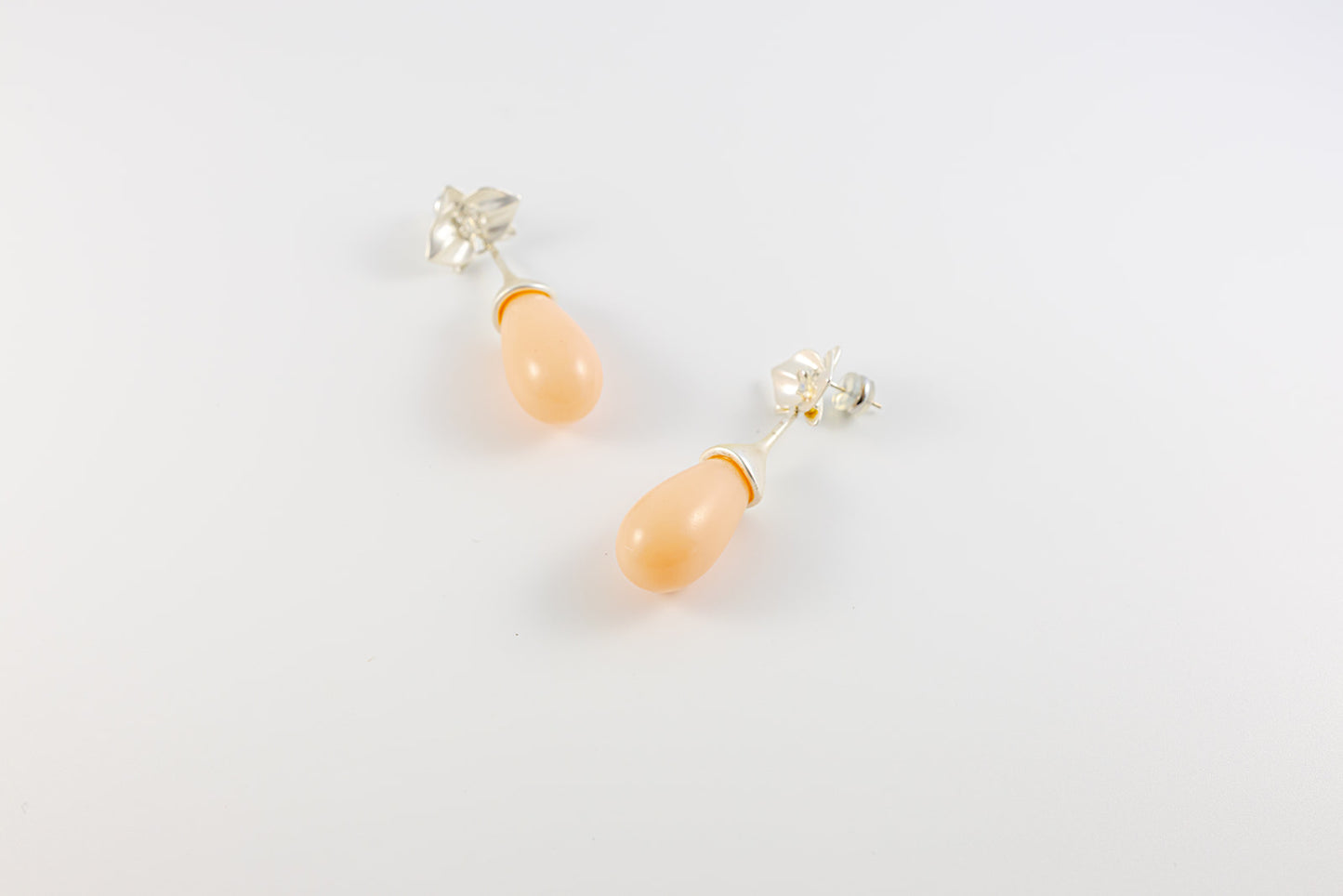 Elegant Peach Teardrop Earrings