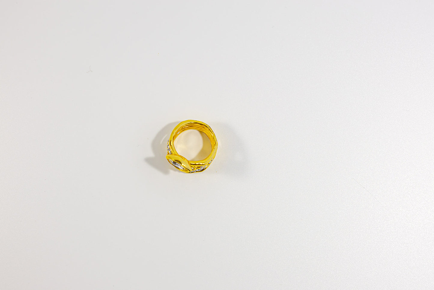 Golden Spiral Ring with Diamonds
