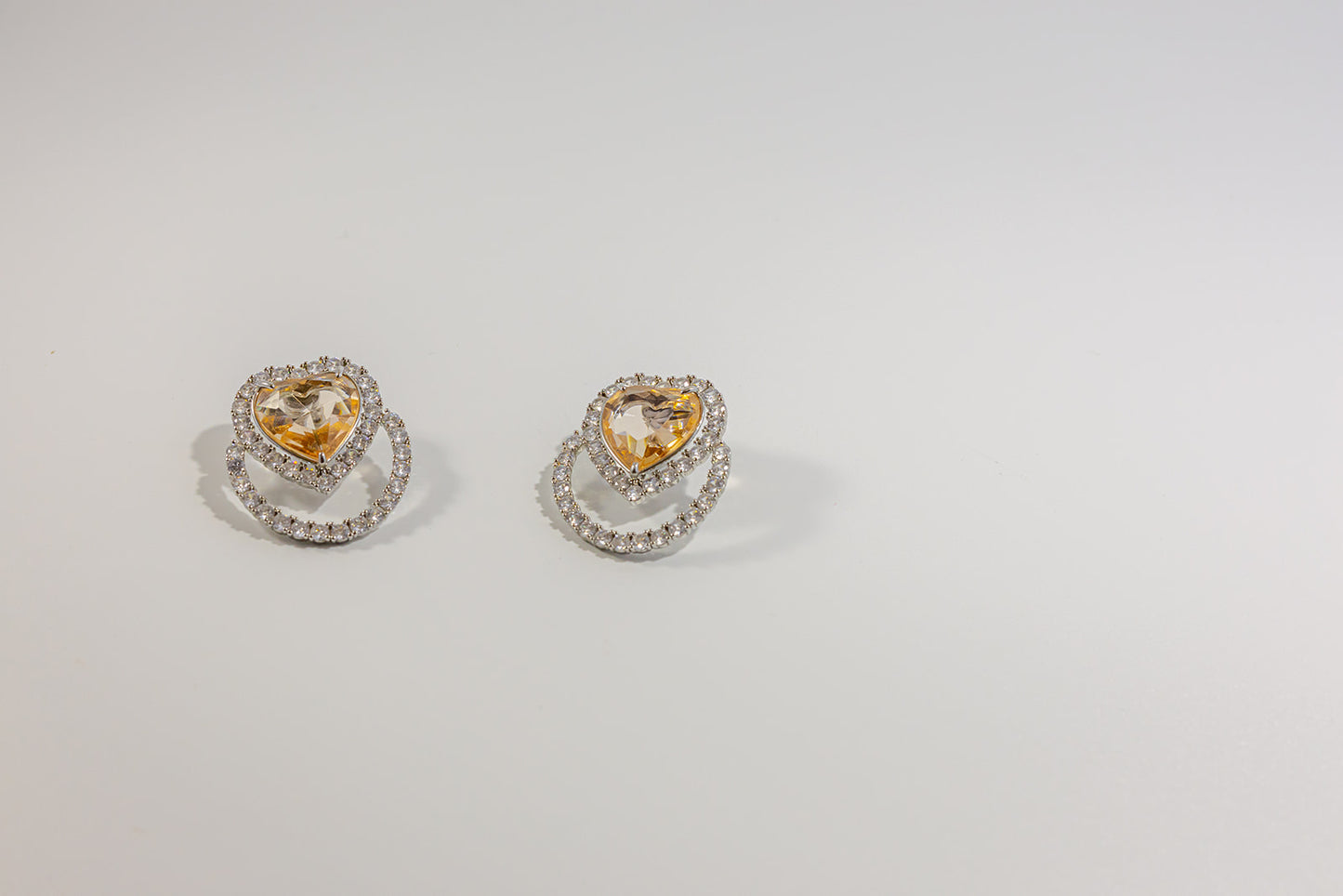 Yellow Heart-Shaped Citrine Earrings