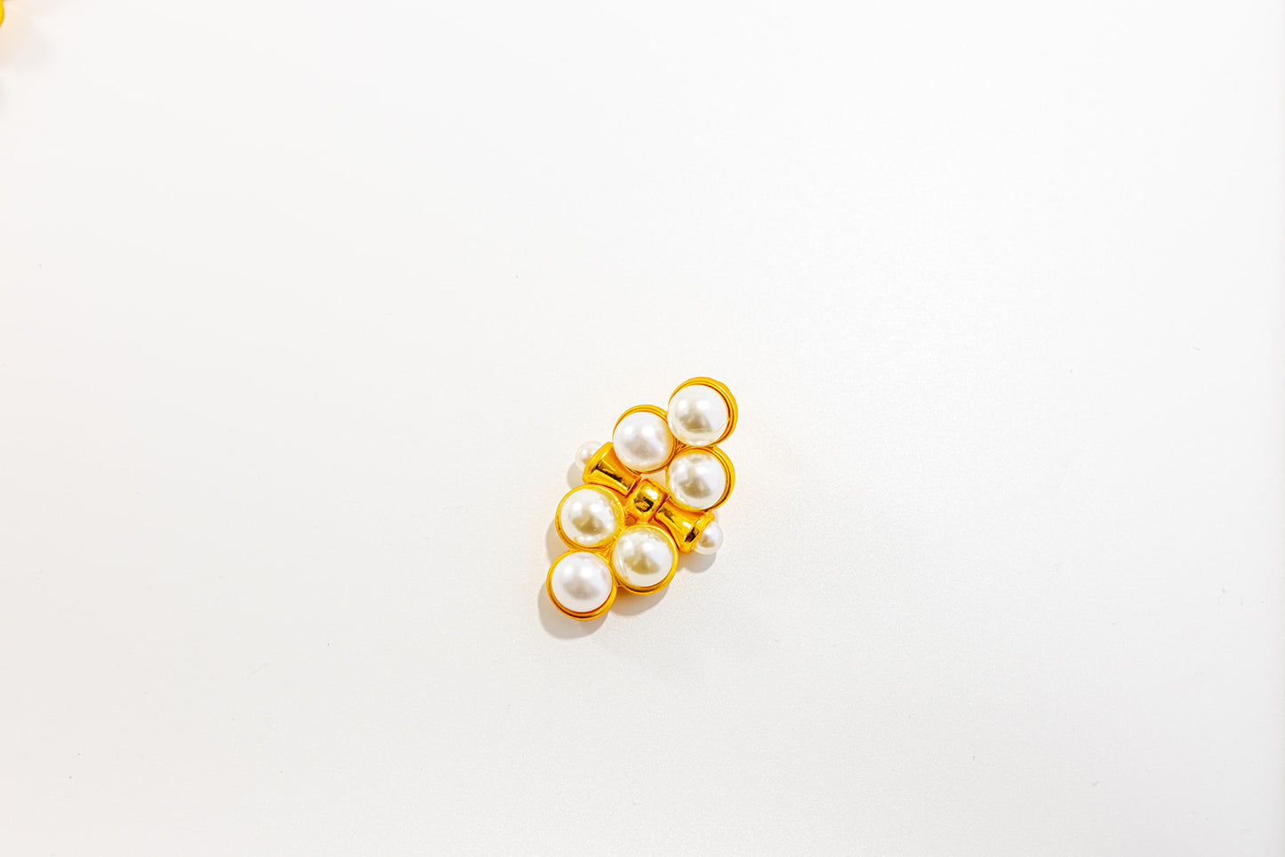 Diamond Shape Golden Pearl Earring