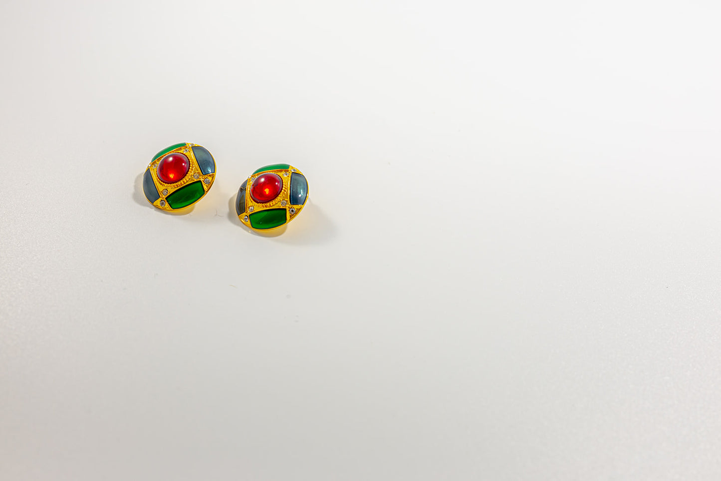 Colorful Gemstone Stud Earrings