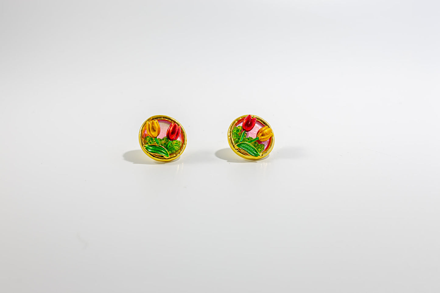 Floral Gold Tone Earring