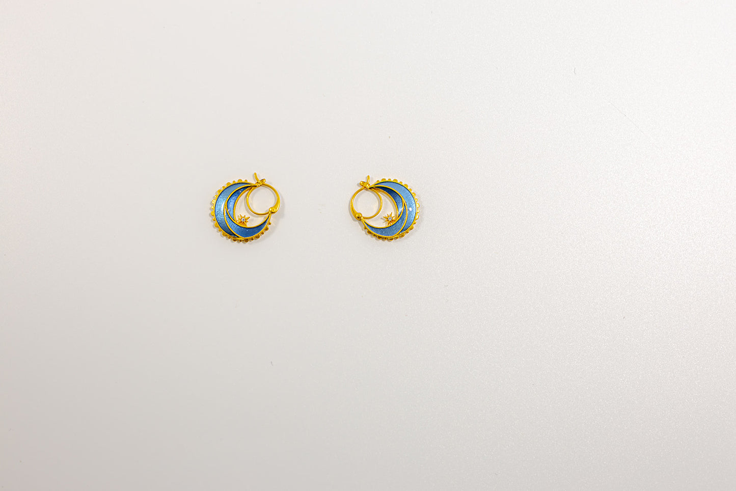 Crescent Moon and Star Earring