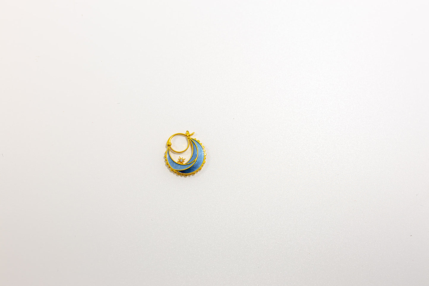 Crescent Moon and Star Earring