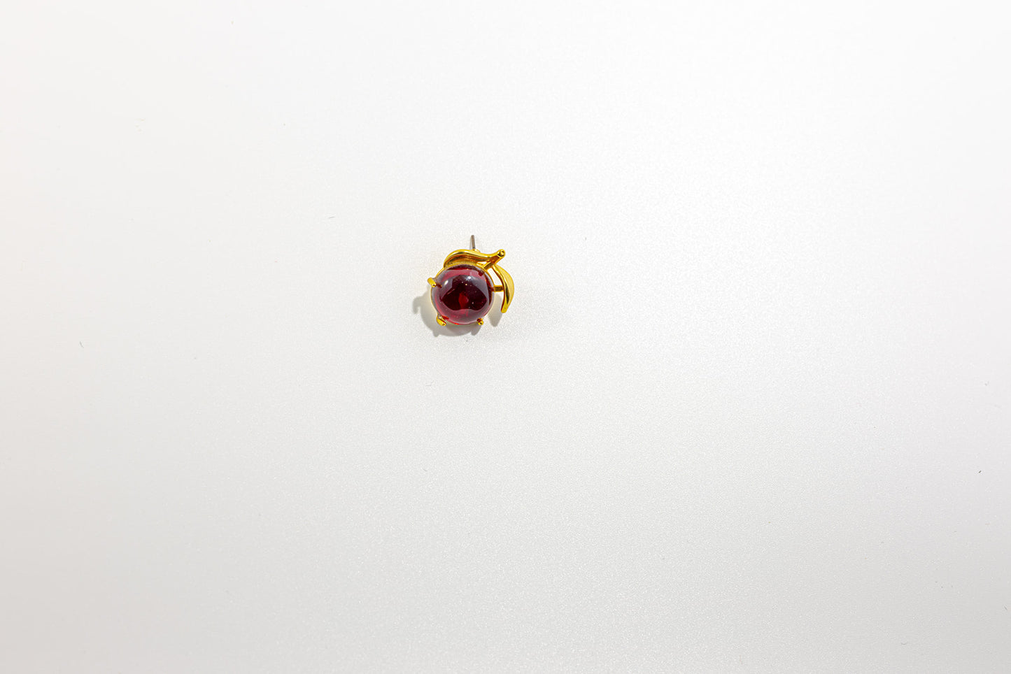 Round Red Earring with Gold