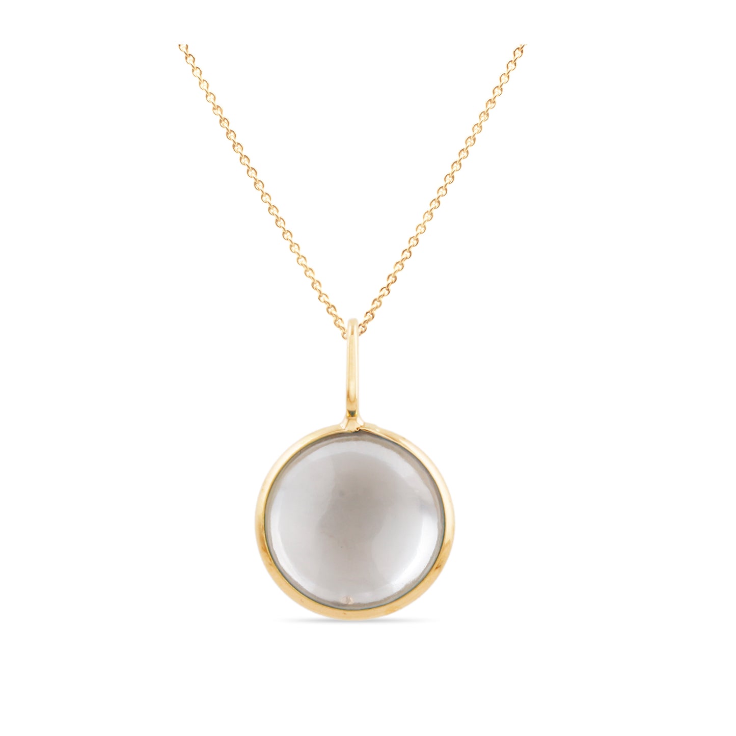 Gemstone Round Pendant In 18K Yellow Gold - AiJi World