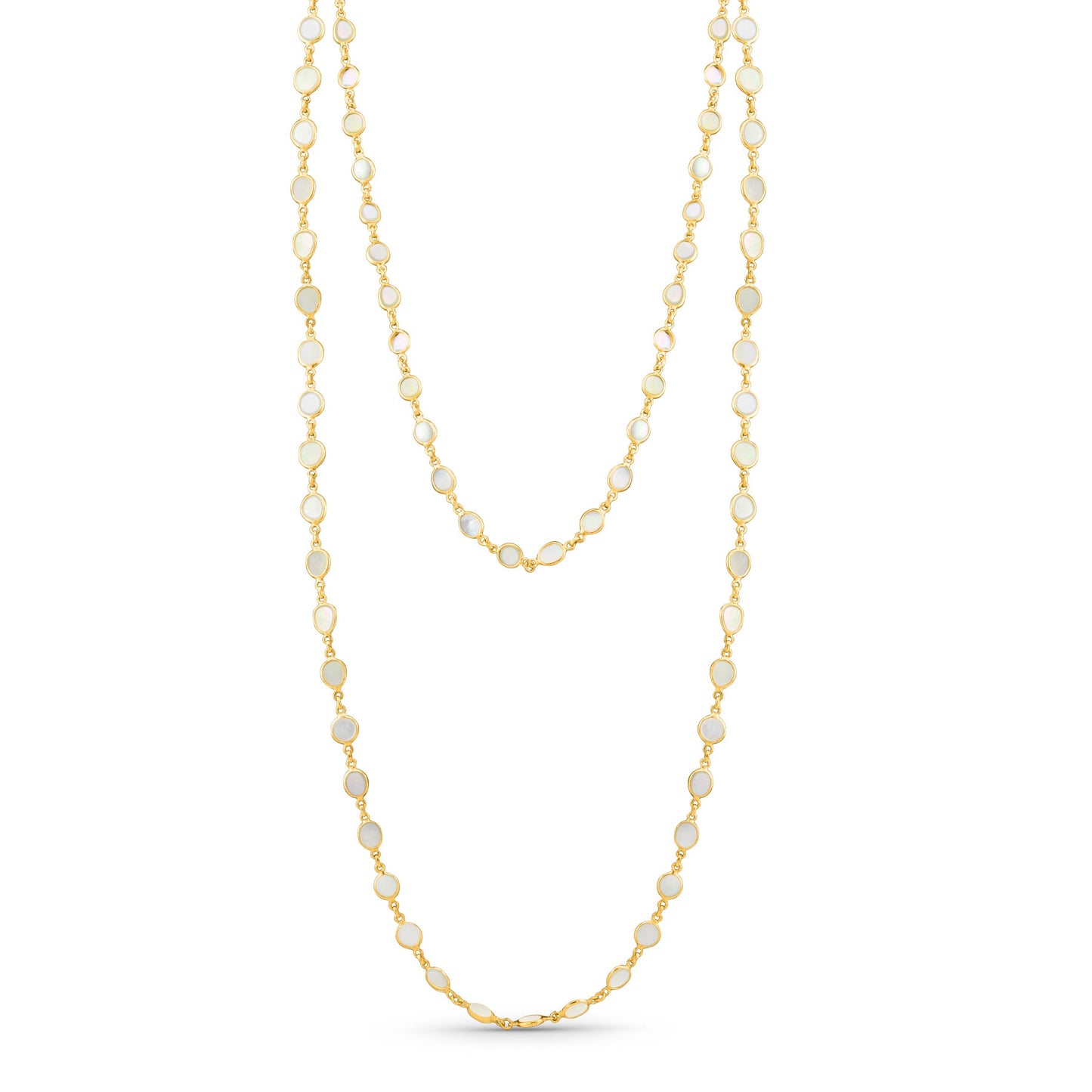 Mother Of Pearl Unshape Necklace In 18K Yellow Gold - AiJi World