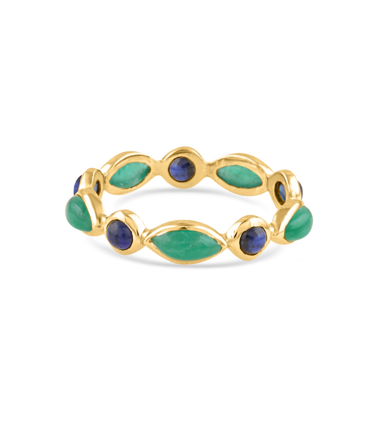 Gemstone Ring In 18K Yellow Gold - AiJi World