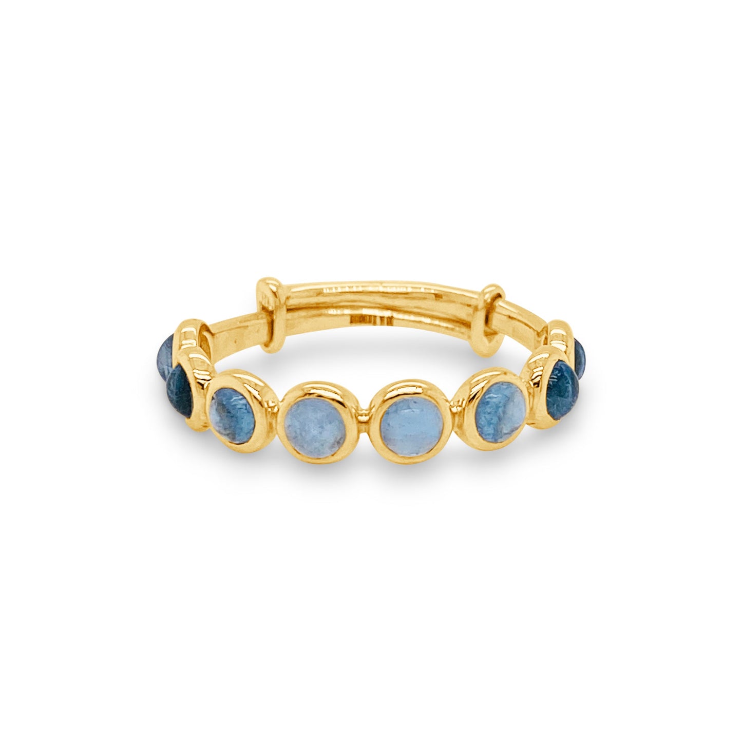 Gemstone Round Ring In 18K Yellow Gold - AiJi World