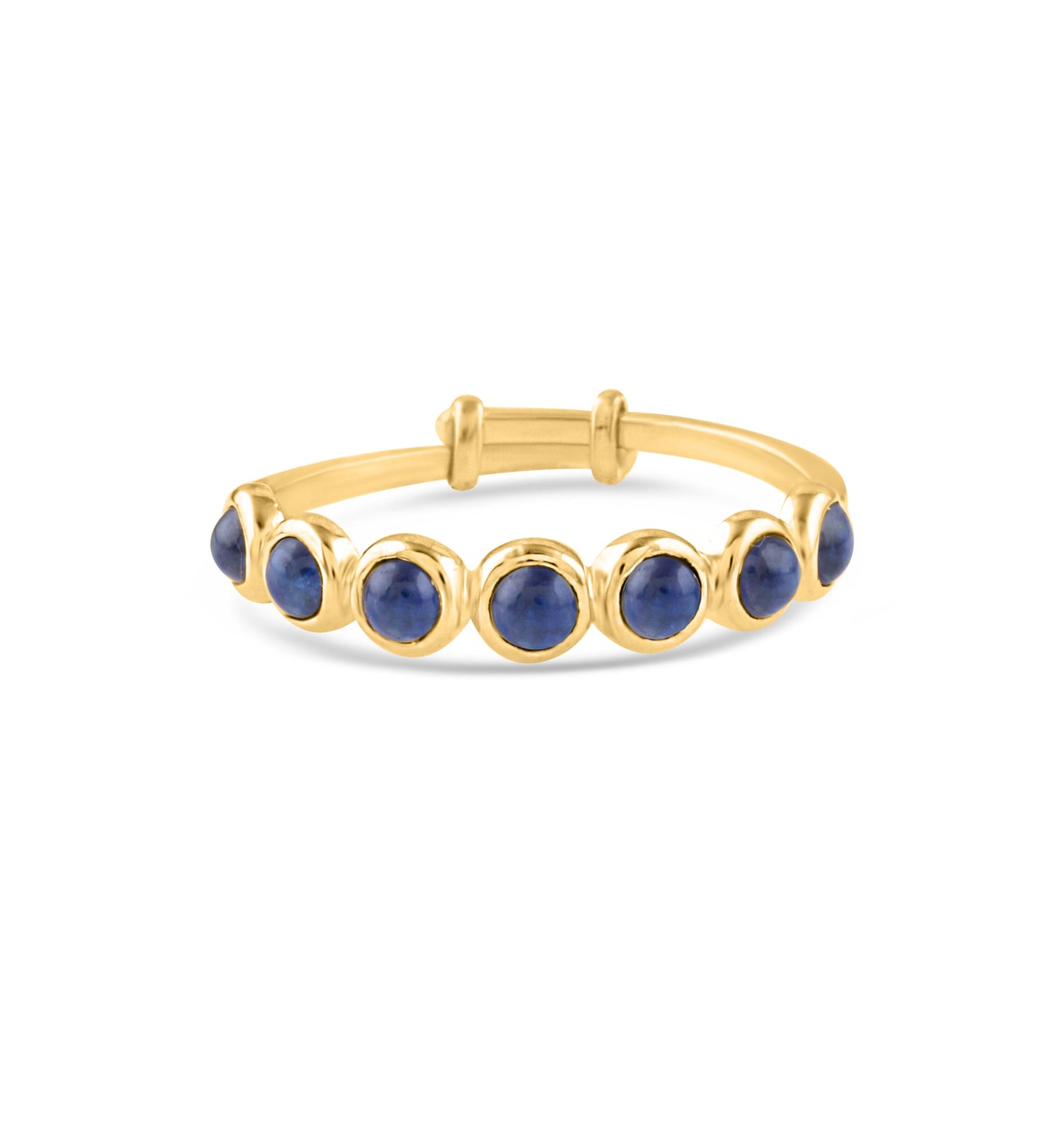 Gemstone Round Ring In 18K Yellow Gold - AiJi World
