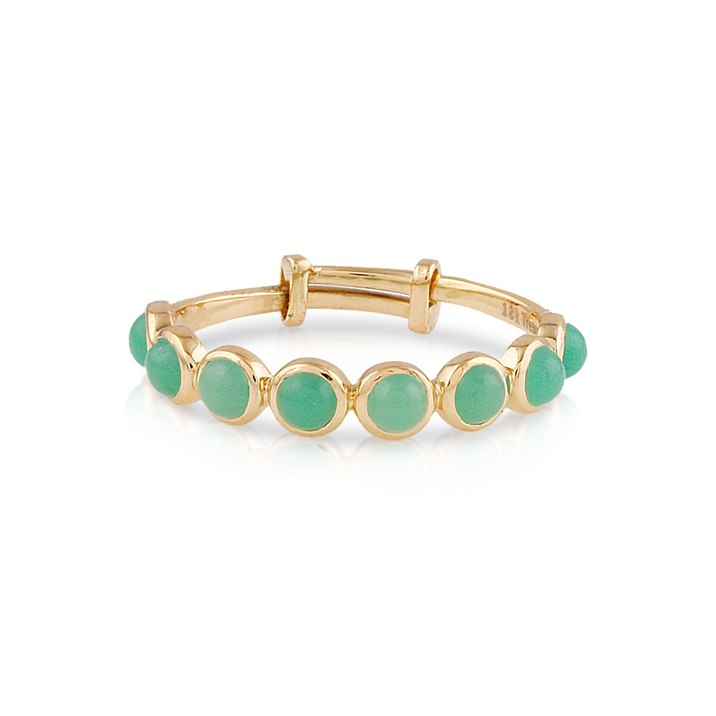 Gemstone Round Ring In 18K Yellow Gold - AiJi World