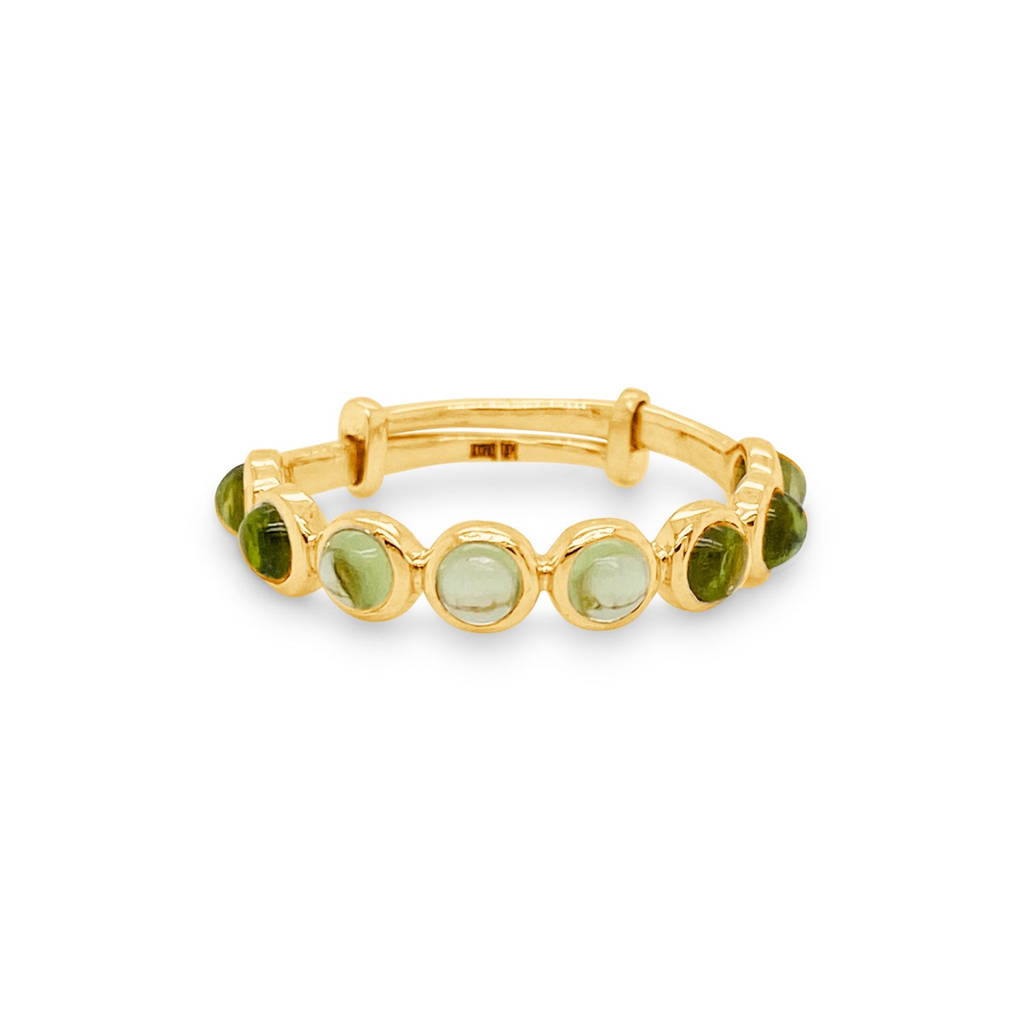 Gemstone Round Ring In 18K Yellow Gold - AiJi World