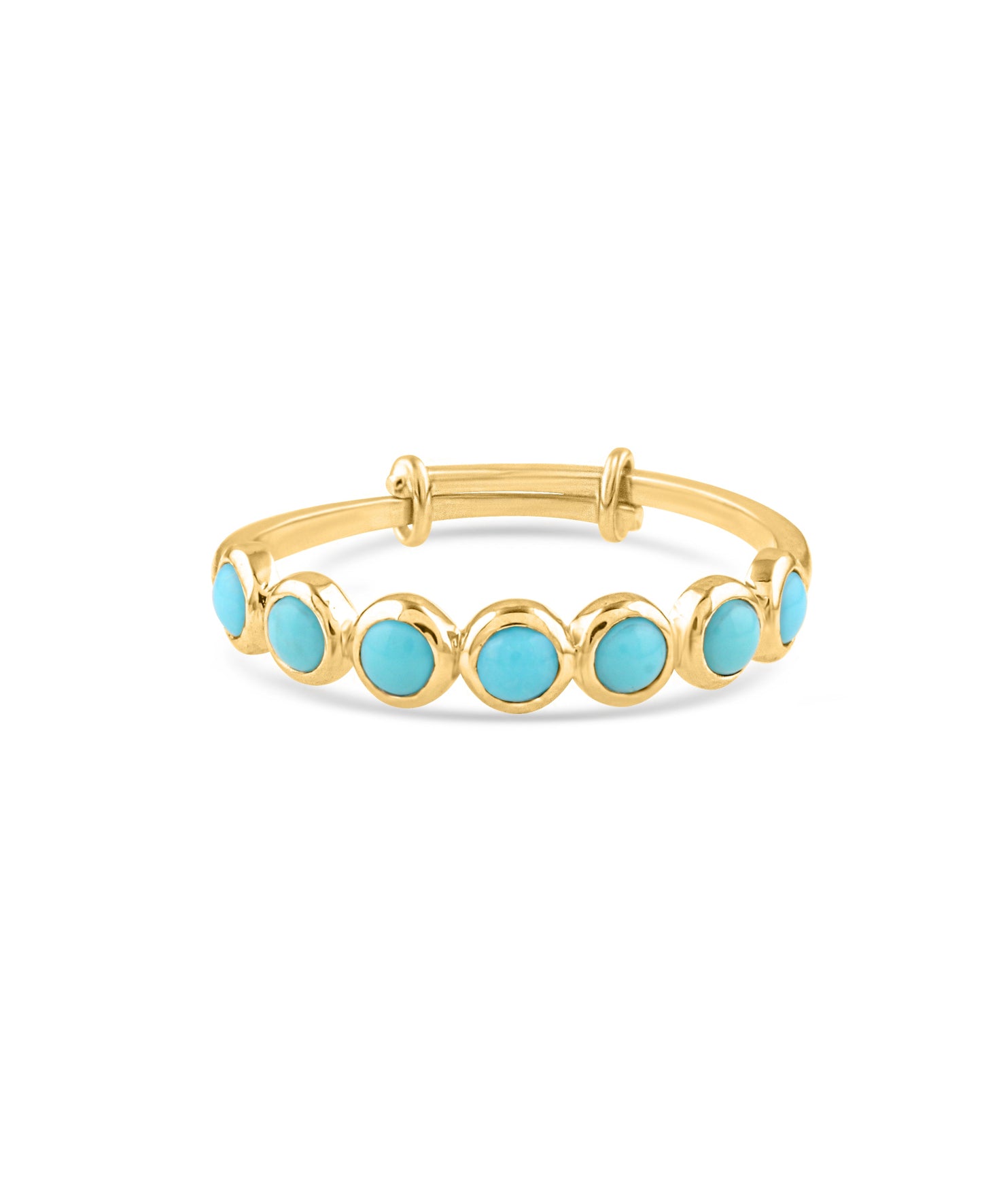 Gemstone Round Ring In 18K Yellow Gold - AiJi World