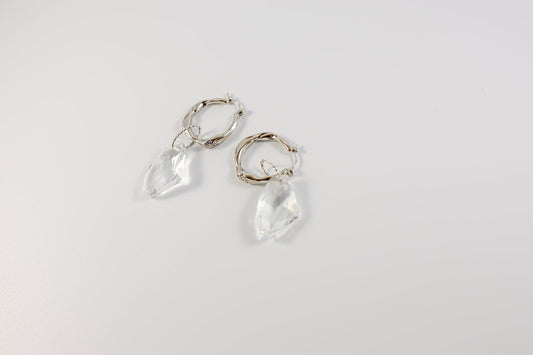 Silver Drop Earring With Gemstone