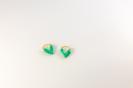 Green Heart Earring