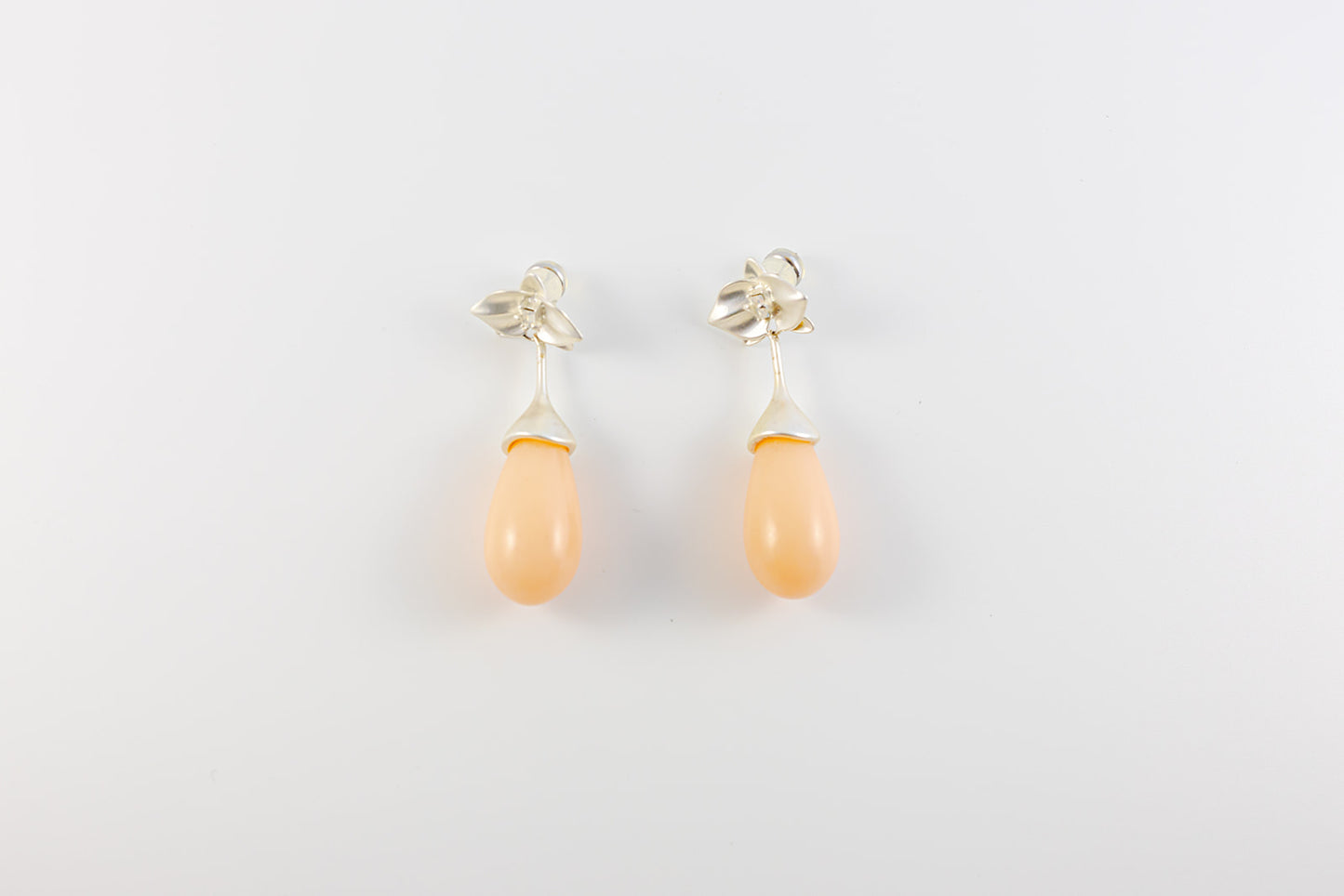Elegant Peach Teardrop Earrings