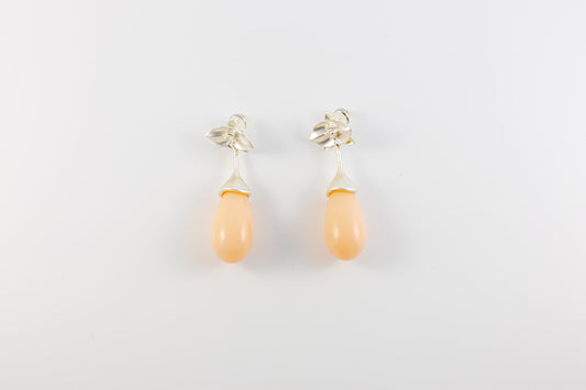 Elegant Peach Teardrop Earrings