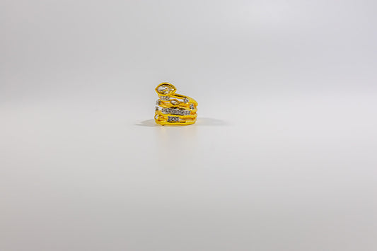 Golden Spiral Ring with Diamonds