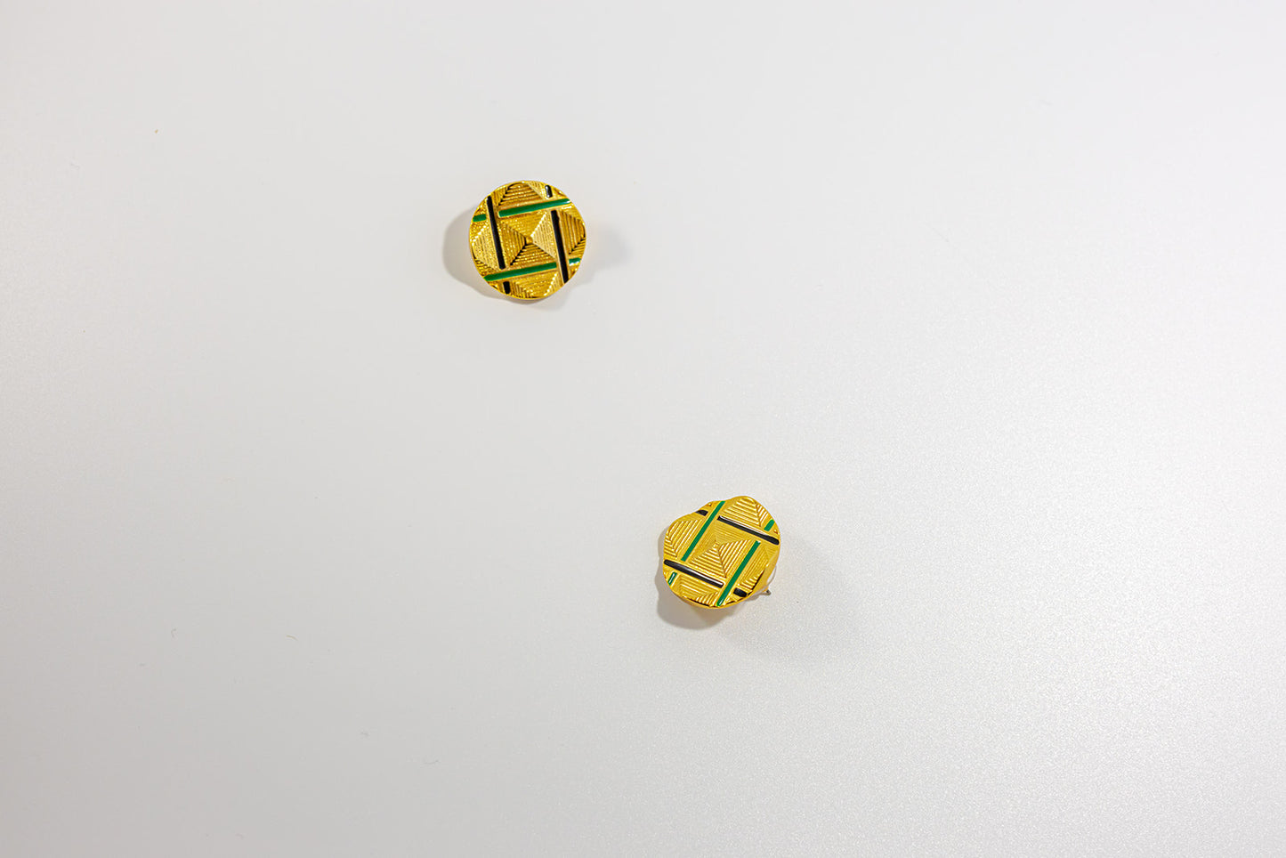 Gold Plated Geometric Circular Earrings