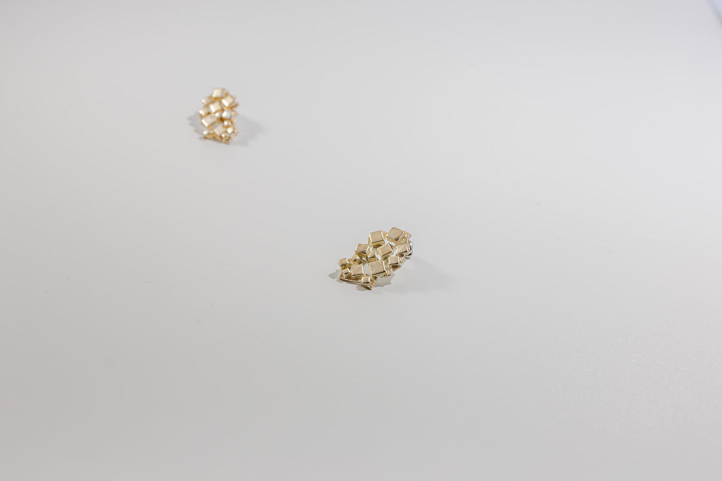 Diamond Cut Stud Earrings