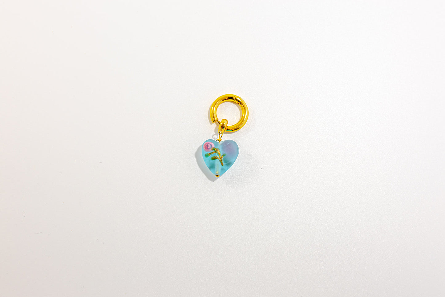 Heart Glass Hoop Earrings