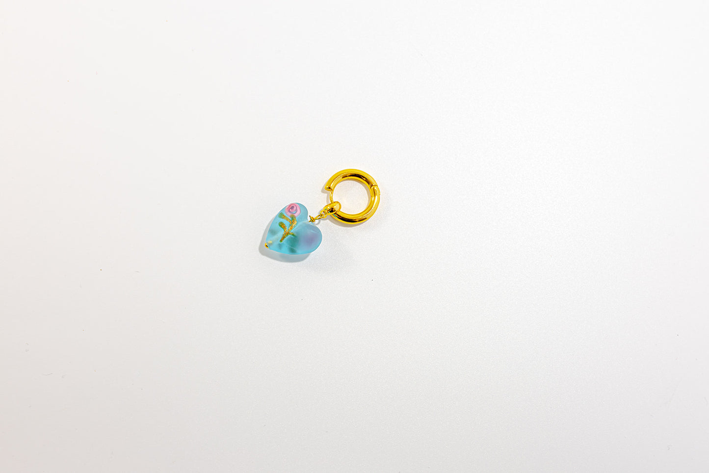 Heart Glass Hoop Earrings