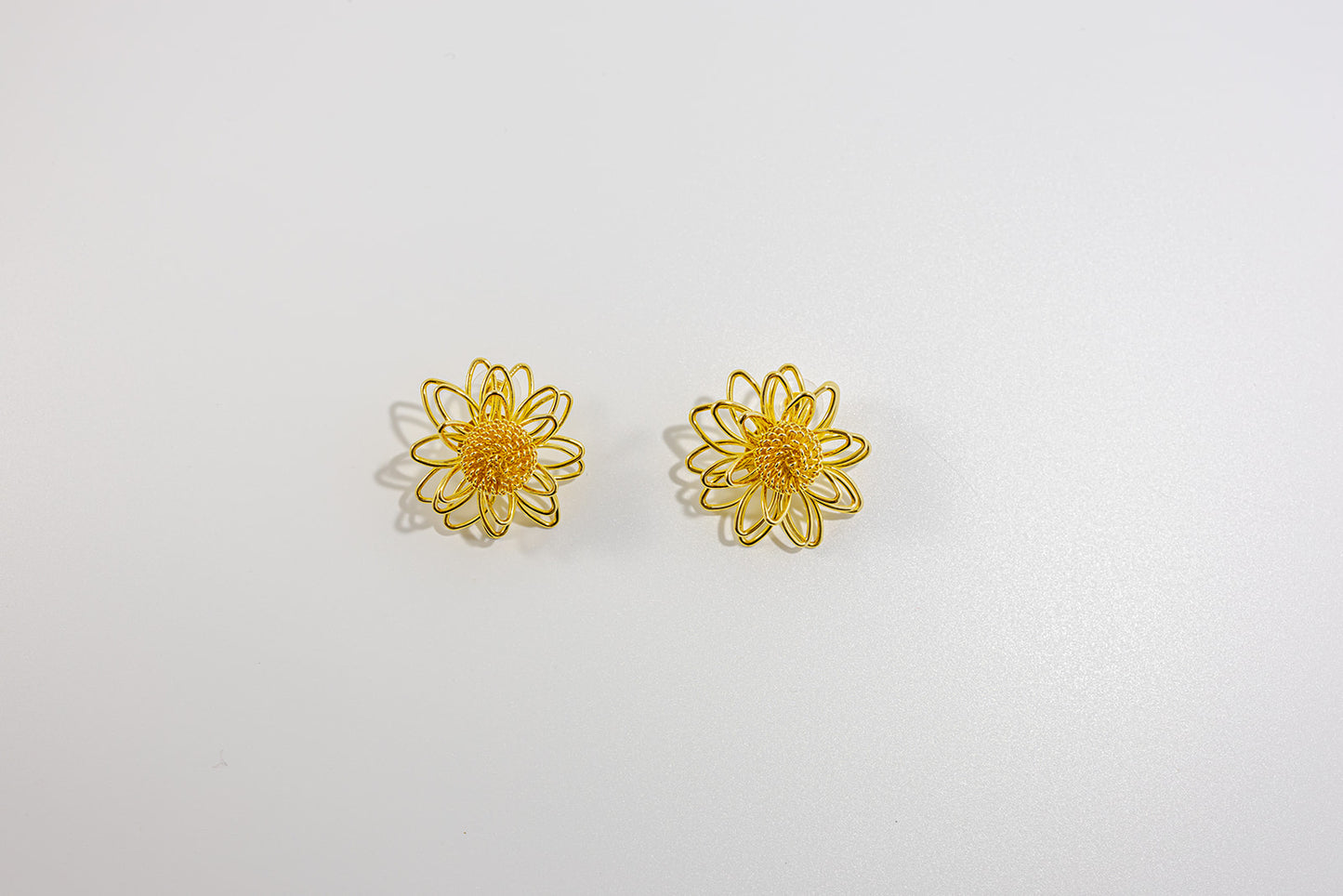 Golden Flower Stud Earring
