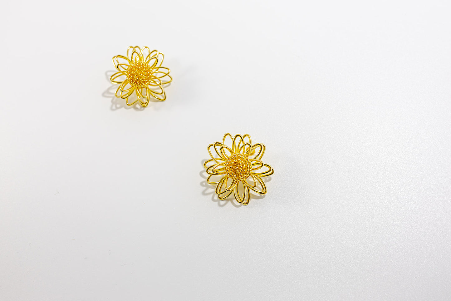 Golden Flower Stud Earring