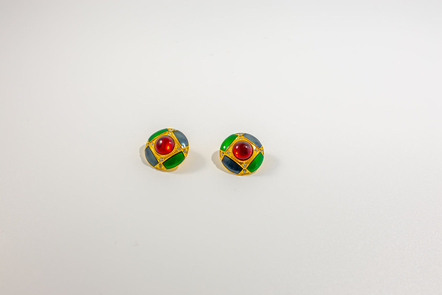 Colorful Gemstone Stud Earrings