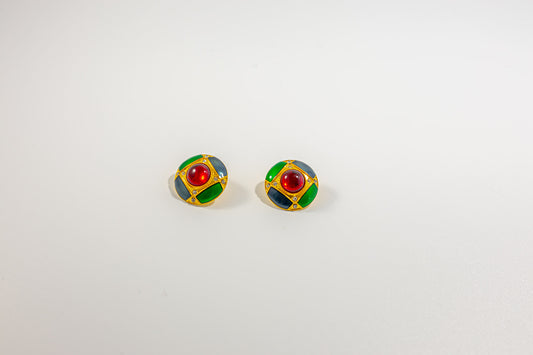 Colorful Gemstone Stud Earrings