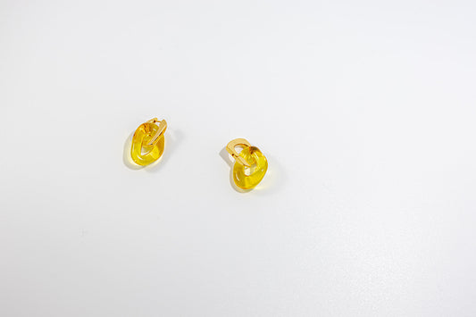Gold And Lime Chain Earrings