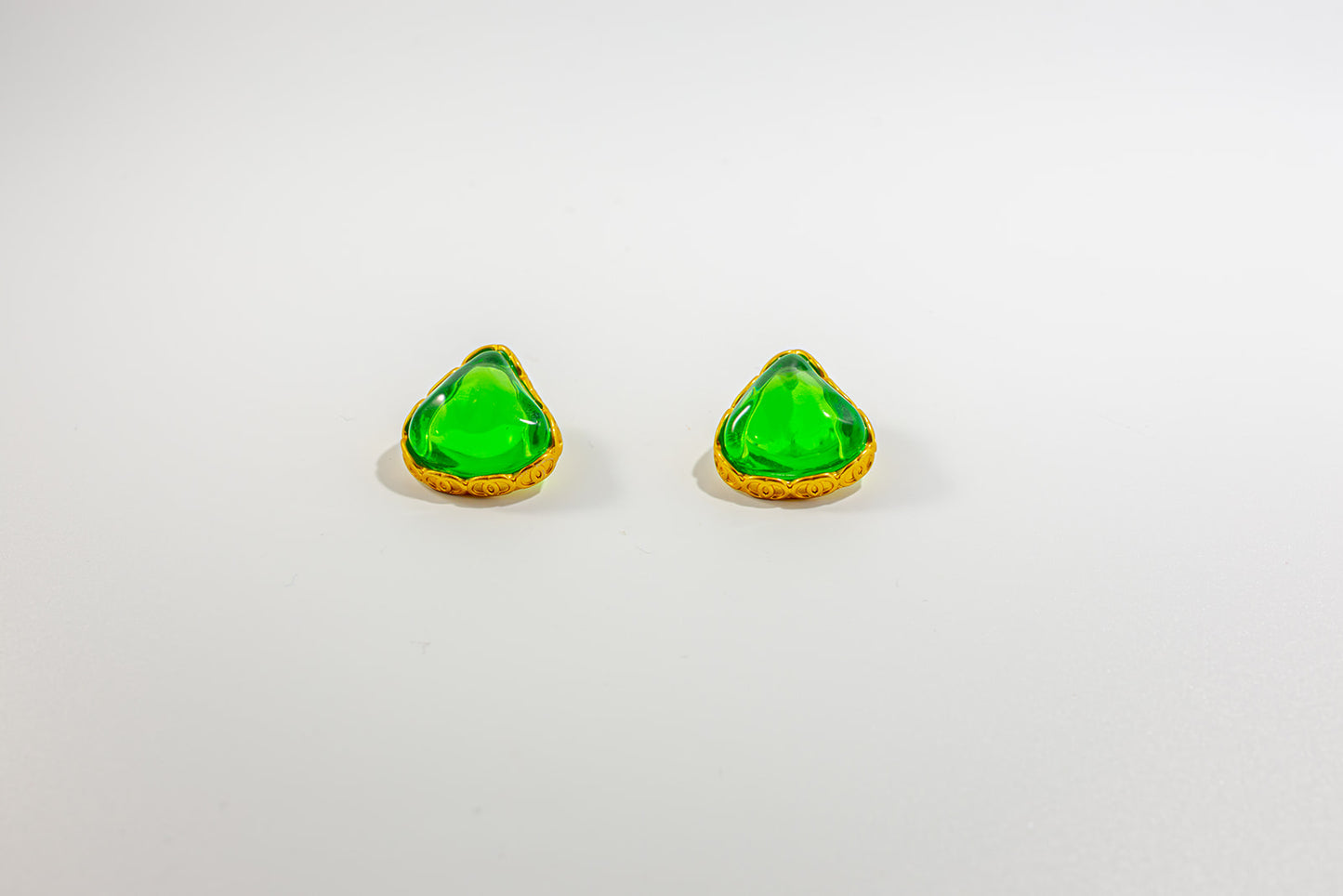 Green Triangle Earring