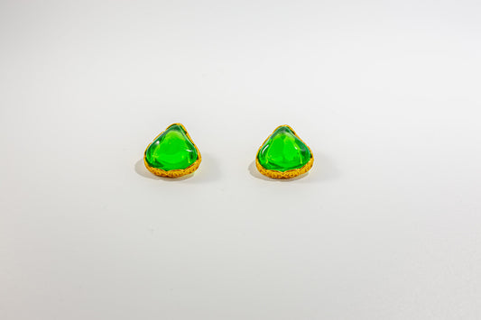 Green Triangle Earring