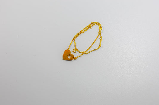 Gold Necklace with Golden Heart Pendant