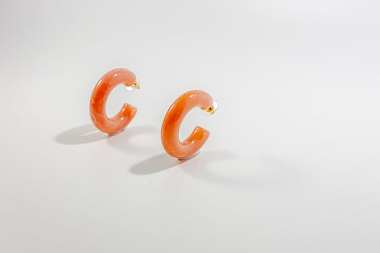 C-Shape Pink Earring
