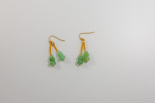 Greeen Jade Hoop Earrings