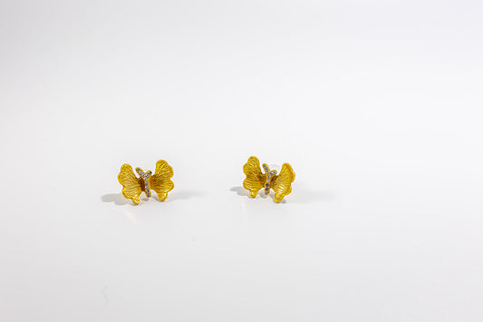 Golden Butterfly Stud Earring