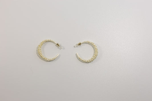 White Crescent Moon Earring