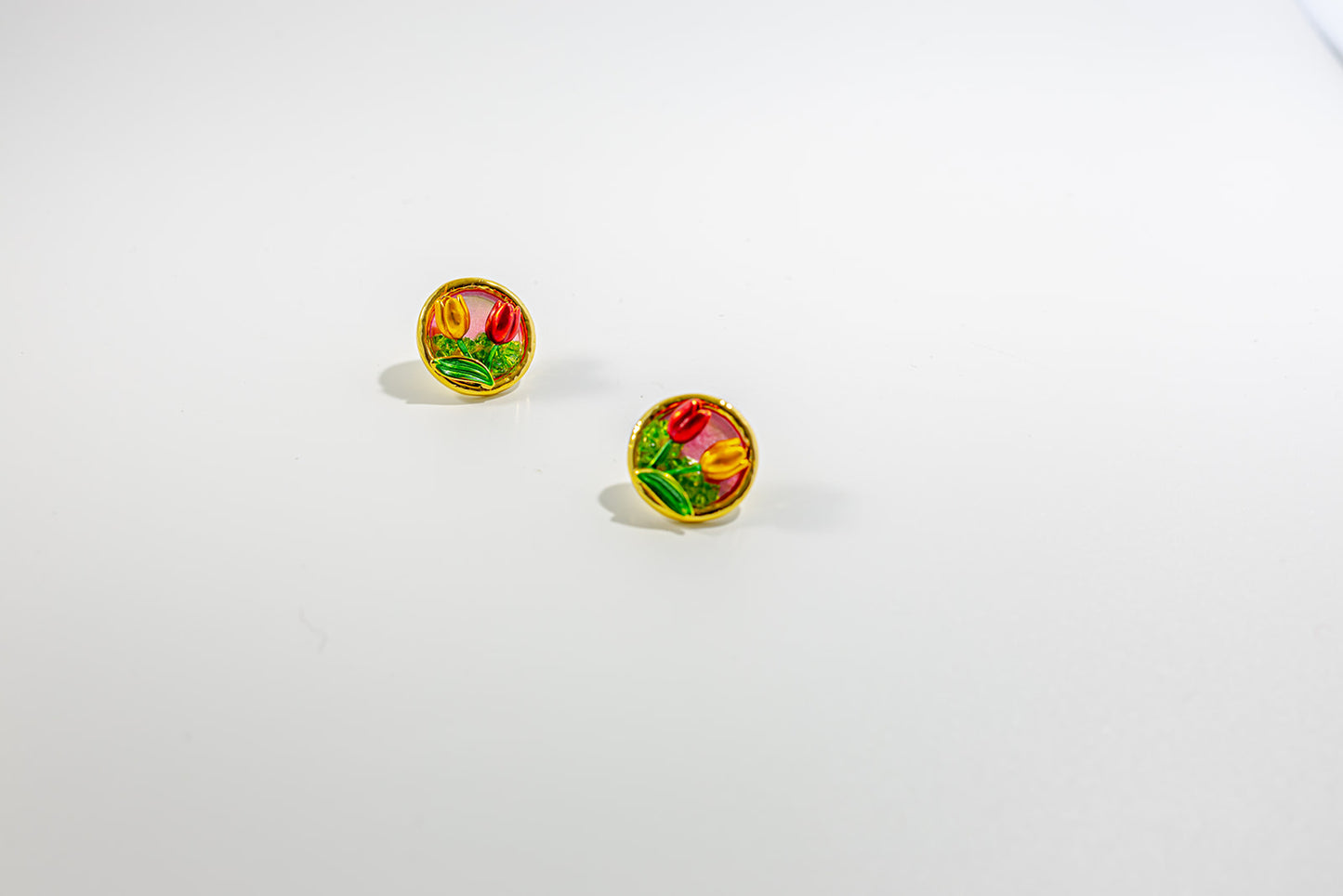 Floral Gold Tone Earring