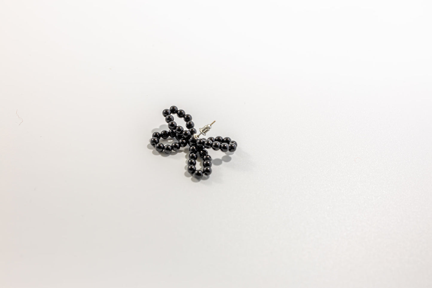 Black Beaded Butterfly Earring