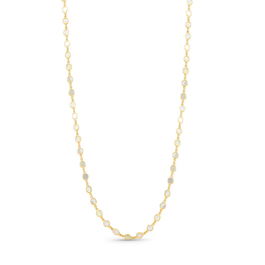 Mother Of Pearl Unshape Necklace In 18K Yellow Gold - AiJi World 