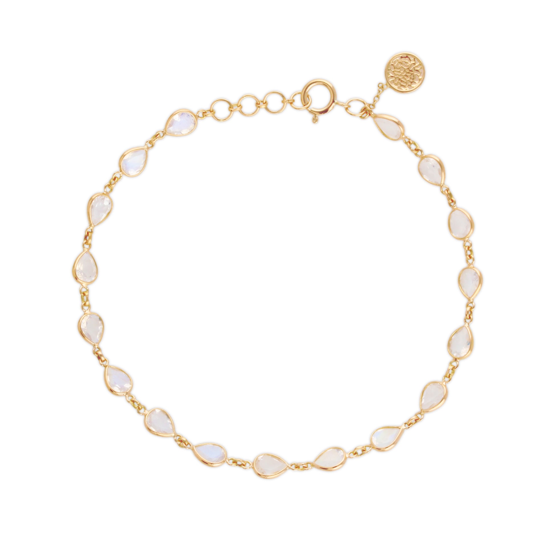 Gemstone Pear shape Bracelet In 18K Yellow Gold - AiJi World 