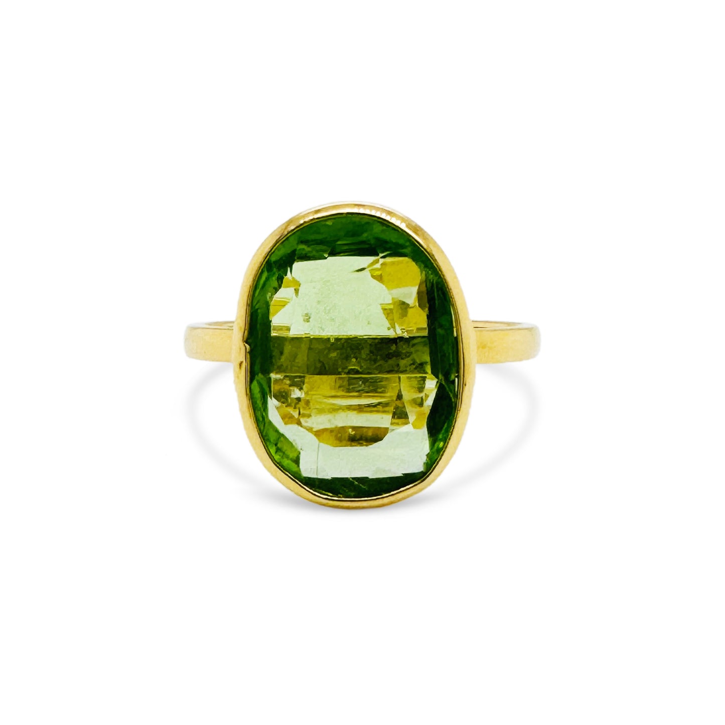 Spinel U/S Ring In 18K Yellow Gold - AiJi World 