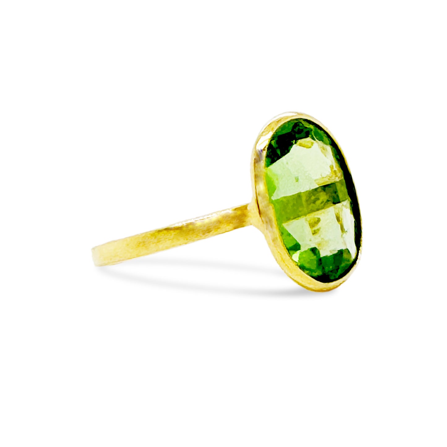 Spinel U/S Ring In 18K Yellow Gold - AiJi World 