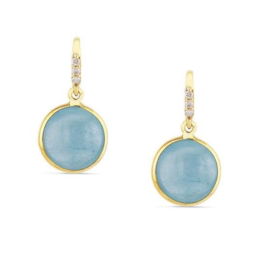 Gemstone & Diamond Earring In 18K Yellow Gold - AiJi World 