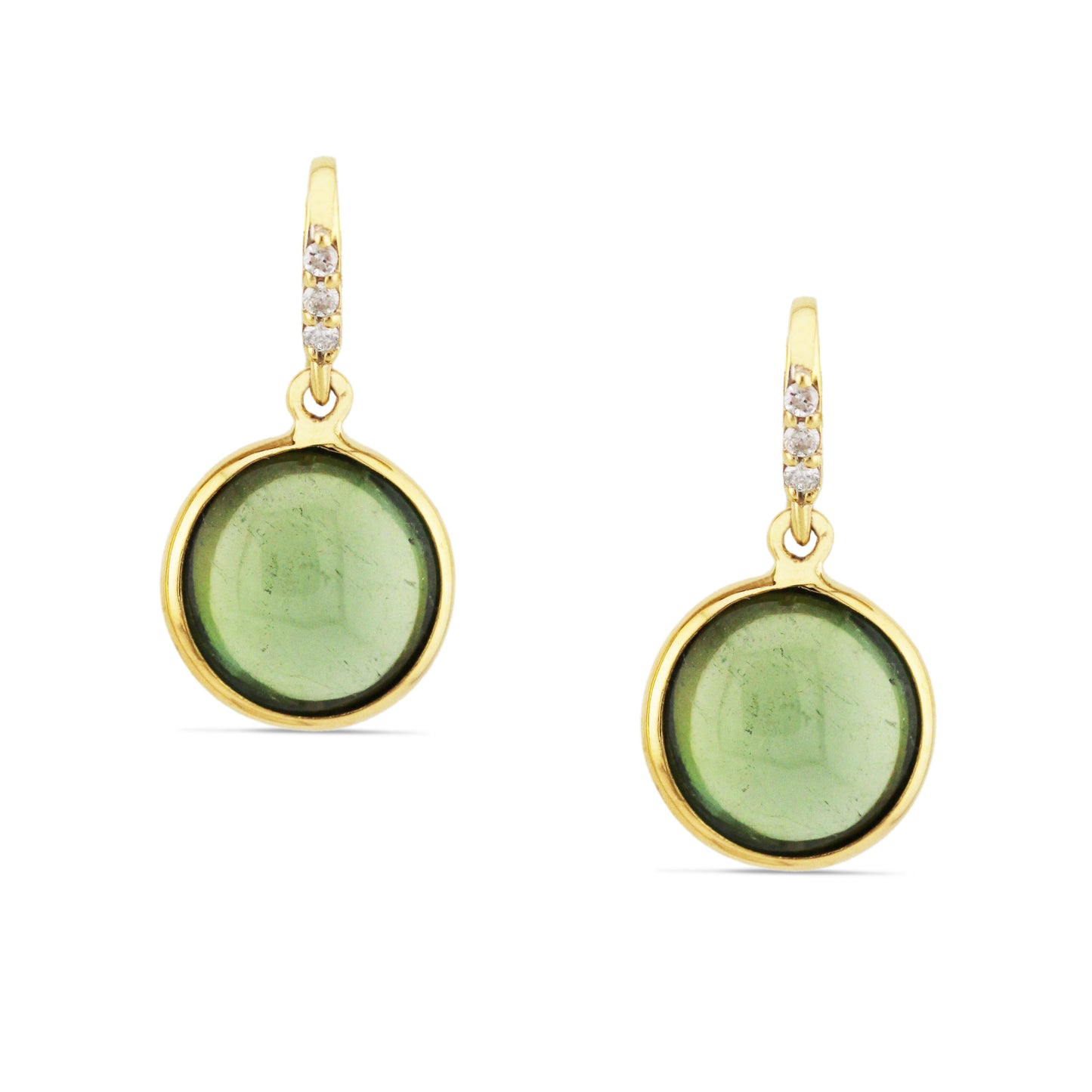 Gemstone & Diamond Earring In 18K Yellow Gold - AiJi World 