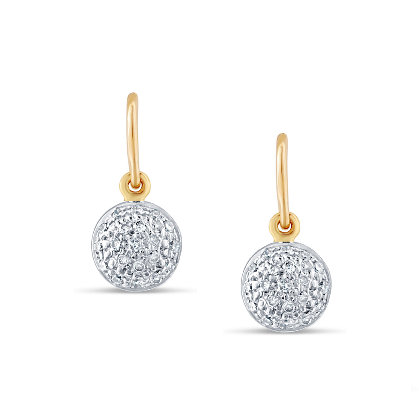 Diamond Lente Earring In 18K Gold - AiJi World 