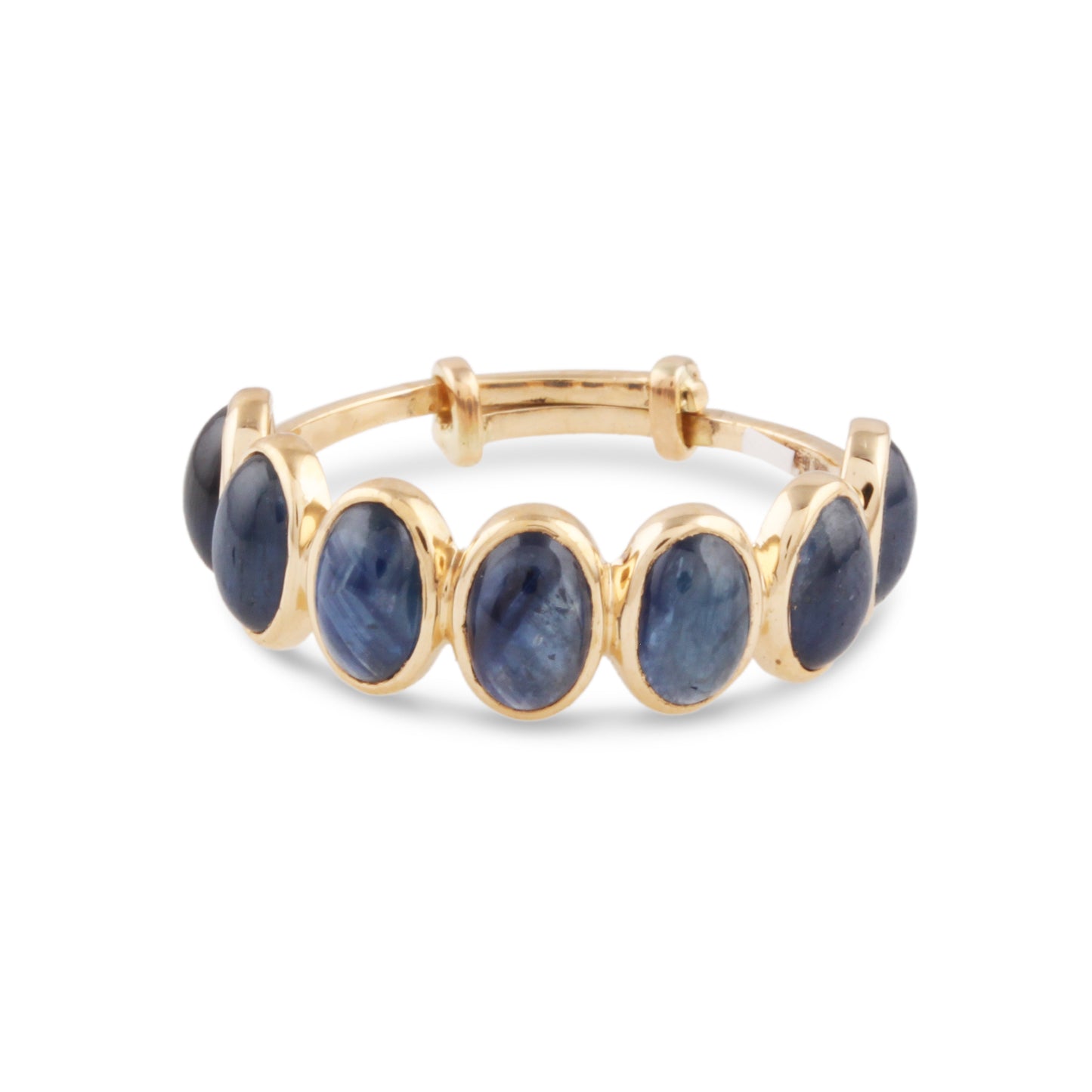 Gemstone Oval Ring In 18K Yellow Gold - AiJi World 