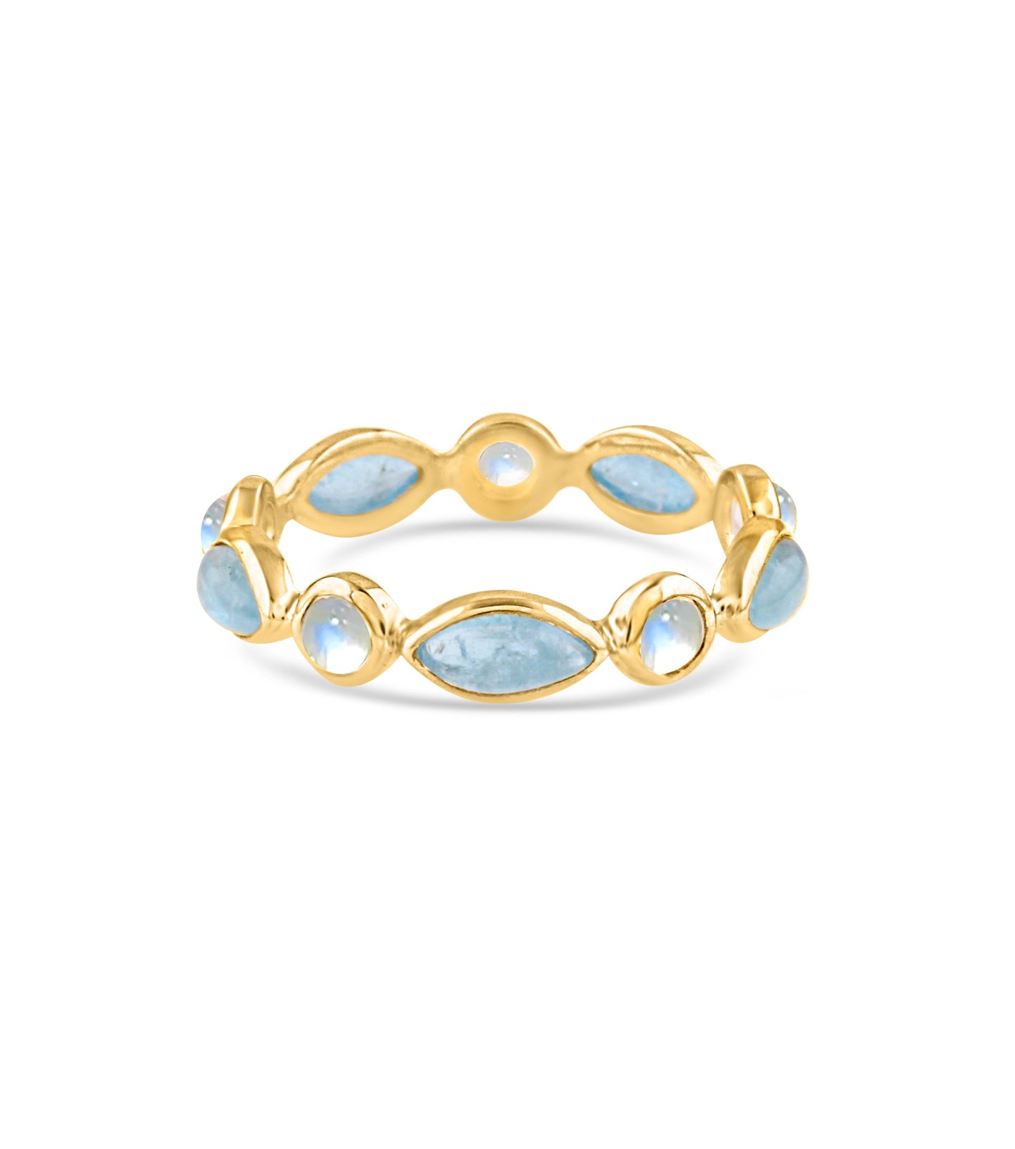 Gemstone Ring In 18K Yellow Gold - AiJi World 