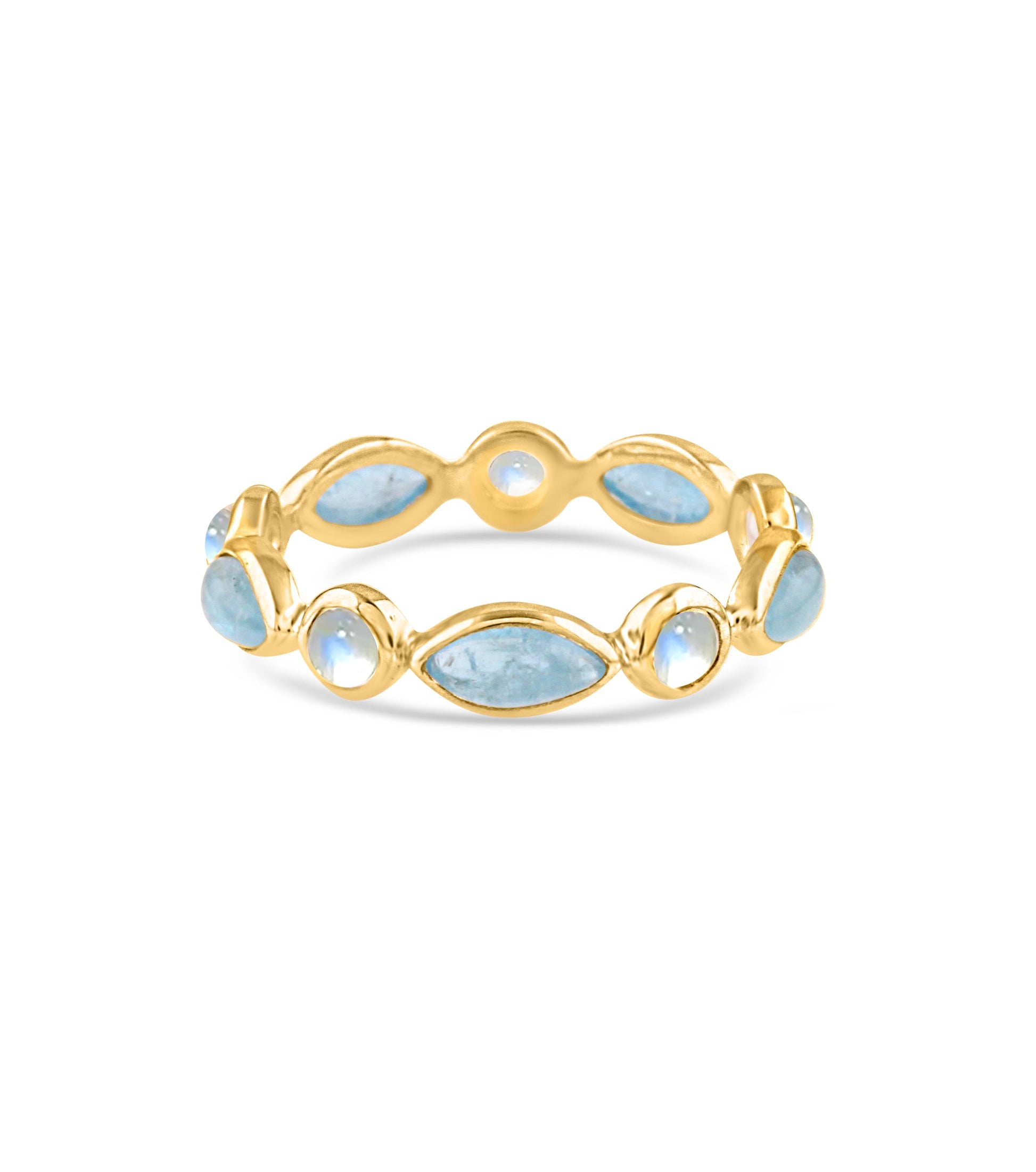 Gemstone Ring In 18K Yellow Gold - AiJi World 